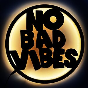 No Bad Vibes Wall décor light, Led Wall Signs for Bedroom, Bar, Party, Game Room Decor, Decorative Wall Deacor with Led Light